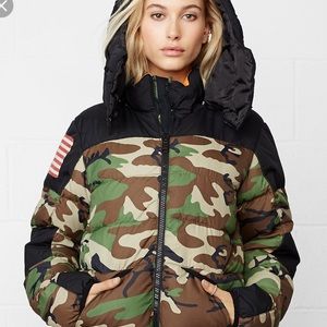 Ralph Lauren Denim & Supply green camo down jacket